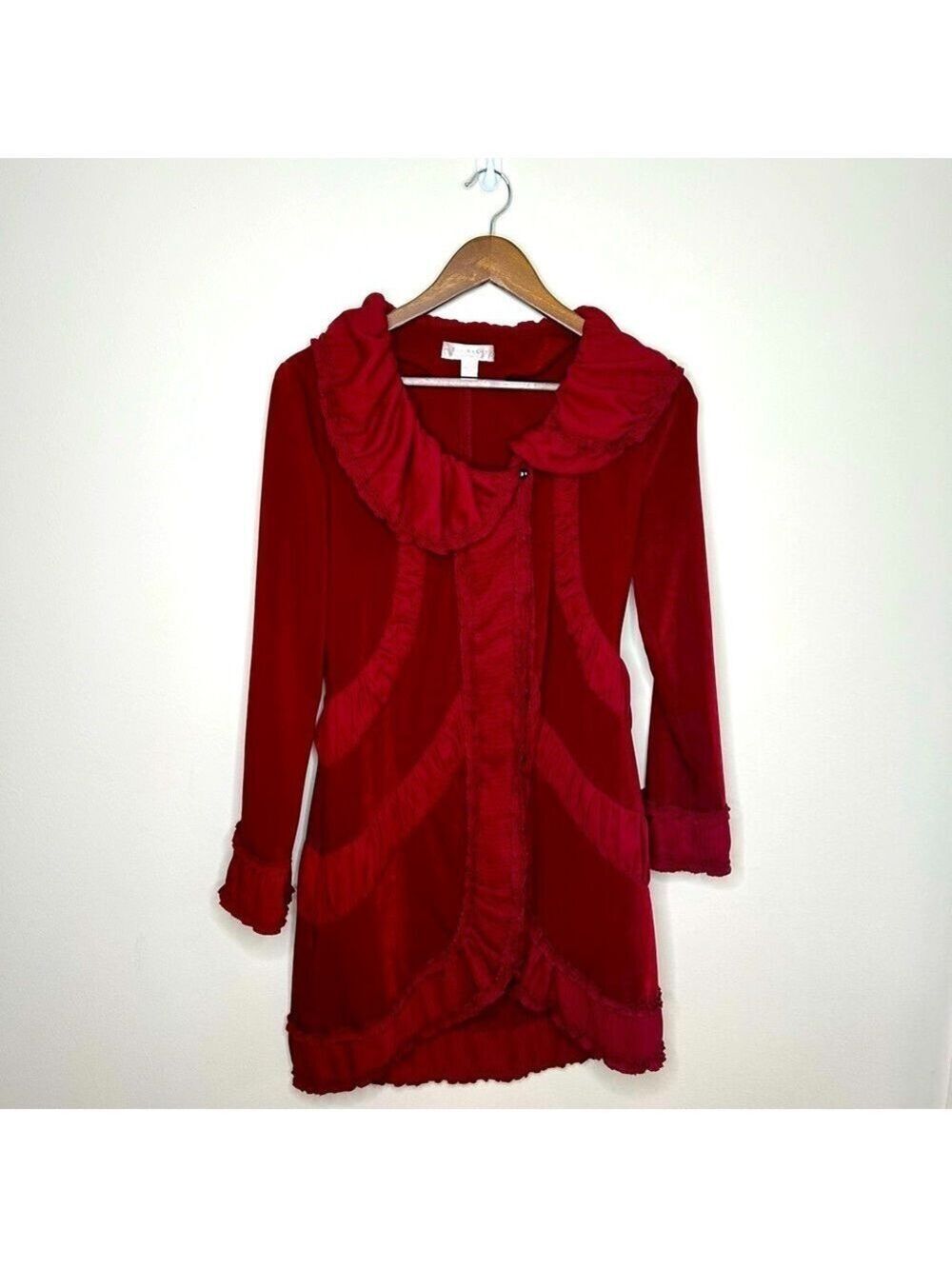 Boo Radley Ruby Red Western Shacket Top Size 6